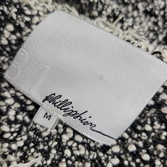 Phillip Lim Sweater Dress Black White Two Tone Sleeveless Tweed Knit Size Medium - Picture 7 of 12
